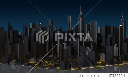 Techno mega city skyscrapers. Urban and futuristic technology concepts, 3d rendering Techno mega city skyscrapers. Urban and futuristic technology concepts, 3d rendering 47526334