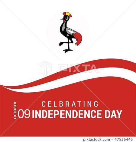 Vector 9th October Uganda Independence Day. Black  47526446