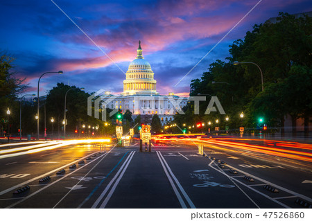 Capital building in Washington DC city at night Capital building in Washington DC city at night 47526860