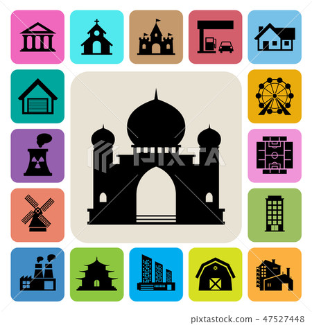 buildings icon set buildings icon set 47527448