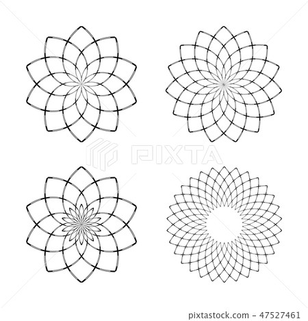 Design elements set. Circle geometric patterns. 47527461