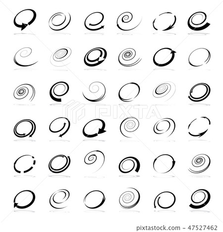 Spiral design elements. Abstract icons set. 47527462