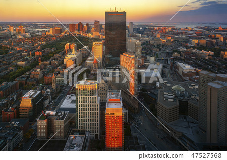 Aerial view of Boston in Massachusetts 47527568