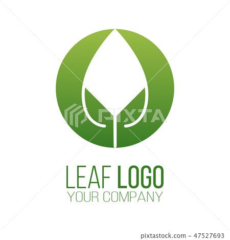 Circle green leaf logo icon vector design. - Stock Illustration ...