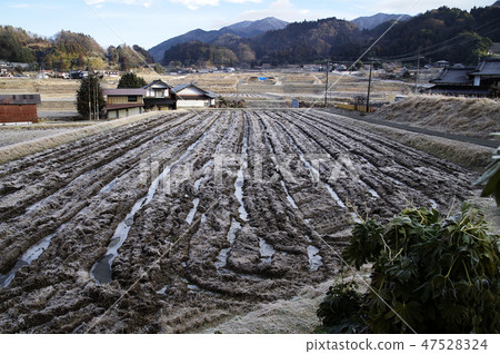 Satoyama rural landscape frost Fukuda head ice 47528324