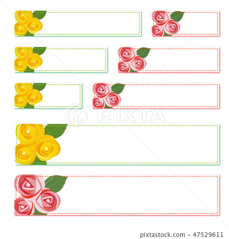 Rose frame label set - Stock Illustration [47529611] - PIXTA