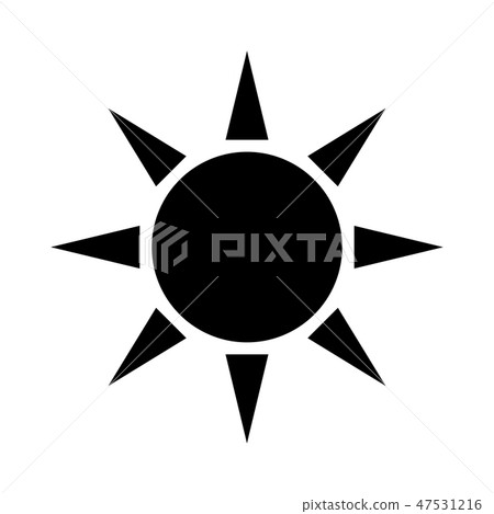 Black Sun icon. Vector and illustration symbol. Black Sun icon. Vector and illustration symbol. 47531216