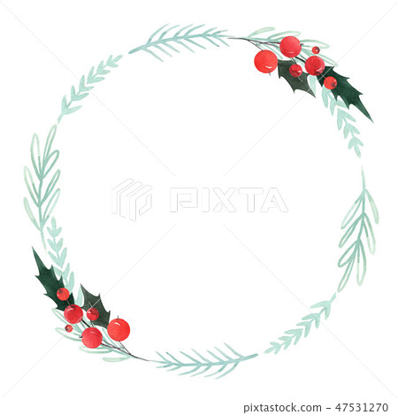 Watercolor floral wreath 47531270
