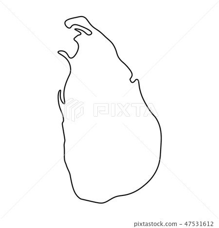 Sri Lanka Map Outline Map Of Sri Lanka - Outline - Stock Illustration [47531612] - Pixta