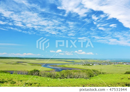 Kiritappu moorland of Hokkaido blue sky 47531944