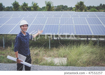 engineer in solar power plant  47532257