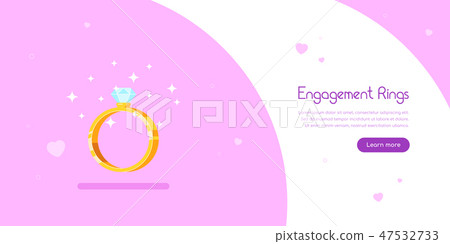 Engagement rings banner design.-插圖素材 [47532733] - PIXTA圖庫