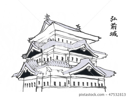 例證弘前城堡100偉大的城堡 47532813