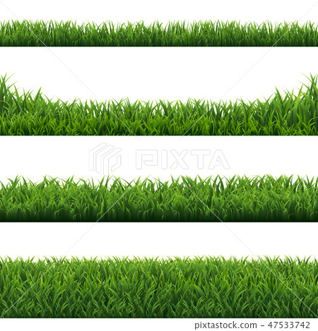 Green Grass Borders Set White Background Green Grass Borders Set White Background 47533742