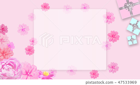 Gift box and flower background (birthday, Valentine's Day, Mother's Day, Christmas) 47533969