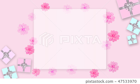 Gift box and ribbon background (birthday, Valentine's Day, Mother's Day, Christmas) 47533970