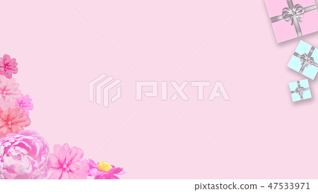 Gift box and flower background (birthday, Valentine's Day, Mother's Day, Christmas) 47533971