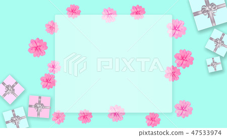 Gift box and ribbon background (birthday, Valentine's Day, Mother's Day, Christmas) 47533974