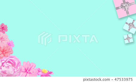 Gift box and flower background (birthday, Valentine's Day, Mother's Day, Christmas) 47533975