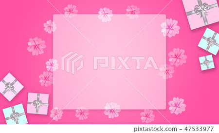 Gift box and ribbon background (birthday, Valentine's Day, Mother's Day, Christmas) 47533977