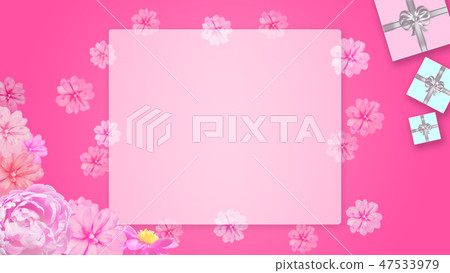 Gift box and flower background (birthday, Valentine's Day, Mother's Day, Christmas) 47533979