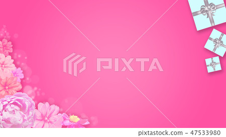 Gift box and flower background (birthday, Valentine's Day, Mother's Day, Christmas) 47533980