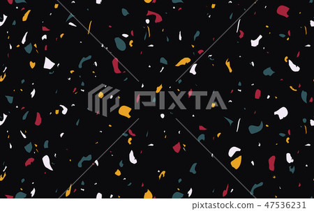 Terrazzo pattern design with natural stone, granite, glass, quartz, concrete. Marble texture in cool 47536231