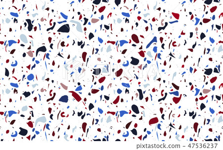 Hand crafted terrazzo seamless pattern. Marble surface. Vector background. Texture of classic 47536237