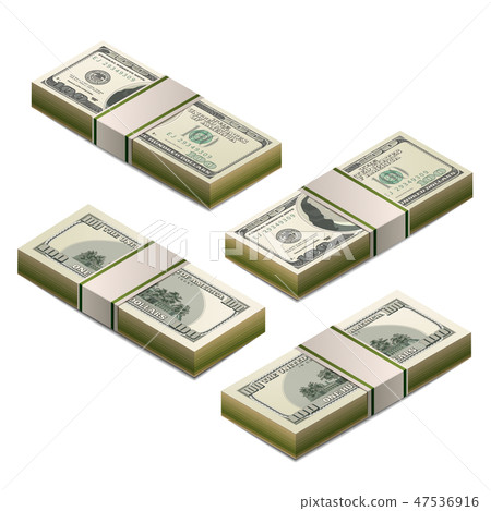 Stacks of dummy one hundred US dollars banknote Stacks of dummy one hundred US dollars banknote 47536916