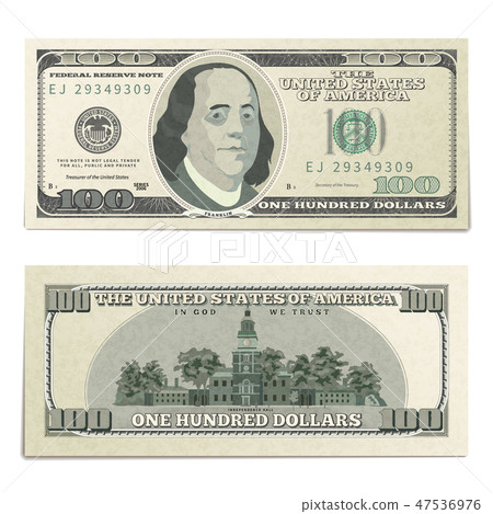 Realistic dummy one hundred USA dollars banknote Realistic dummy one hundred USA dollars banknote 47536976
