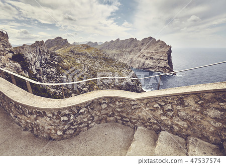Stairs to the Formentor Cape lookout viewpoint. 47537574