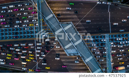 Gate for expressway fee payment, Aerial view  47537925