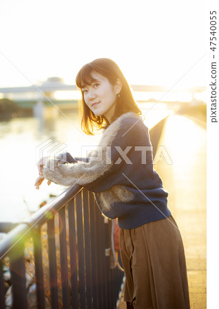 Snow in the winter and a young lady Snow in the winter and a young lady 47540055