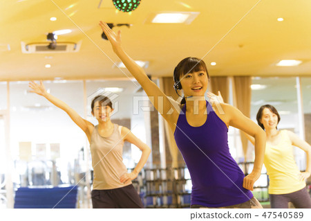 Aerobics Aerobics Gymnastics Dance Sports Stock Photo