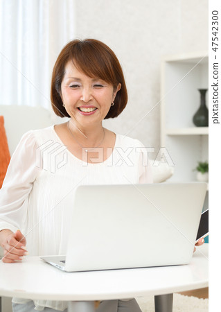 Personal computer and female Personal computer and female 47542300
