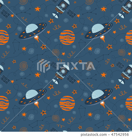 Vector illustration on the theme of space travel and adventure 47542956