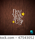 New York City Concept on Wooden Textured Background. 47543052