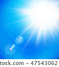Bright white sunburst in a blue sky. 47543062