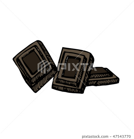 Chocolate sketch illustrations. Vector Hand drawn illustrations isolated on white background. 47543770