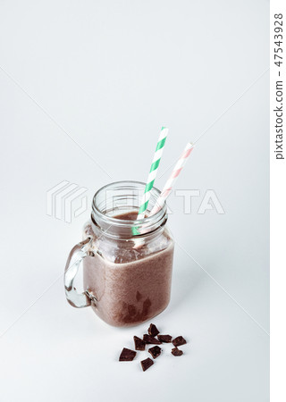 Protein chocolate cocktail with cocoa for sports nutrition Food without calories 47543928