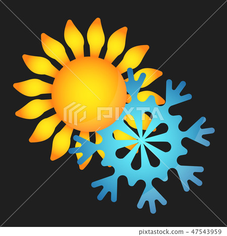 Sun and snowflake vector 47543959