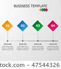 Modern rhombus infographic business template 47544326