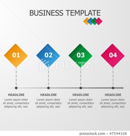 Modern rhombus infographic business template 47544326