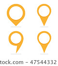 Set of 4 yellow map pointers 47544332