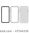 Set of 3 new slim smartphones vector icons 47544336