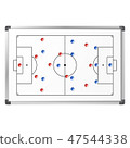 Soccer game tactical scheme shown on whiteboard 47544338