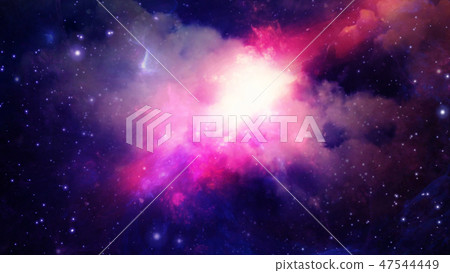 3D rendering of star nebula and galaxies 47544449