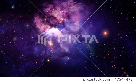3D rendering of star nebula and galaxies 47544472