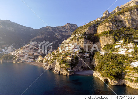 View of Positano village along Amalfi Coast in Italy View of Positano village along Amalfi Coast in Italy 47544539