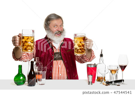 Expert barman with beer at studio Expert barman with beer at studio 47544541
